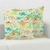 Happy Dinos - citrus colors, large