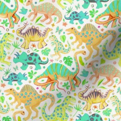 Happy Dinos - citrus colors, medium