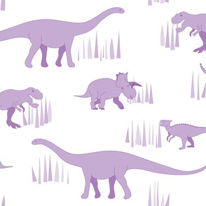 dinosaurs pattern purple-large