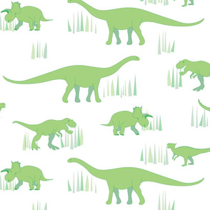 dinosaurs pattern- green-large