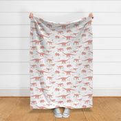 dinosaurs pattern- red-large