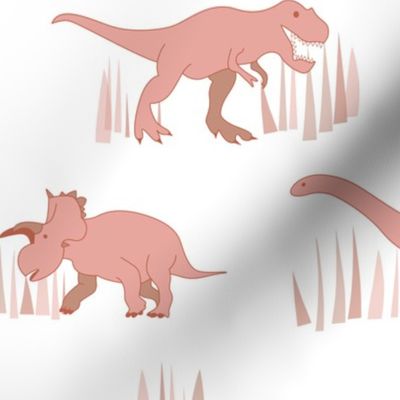 dinosaurs pattern- red-large