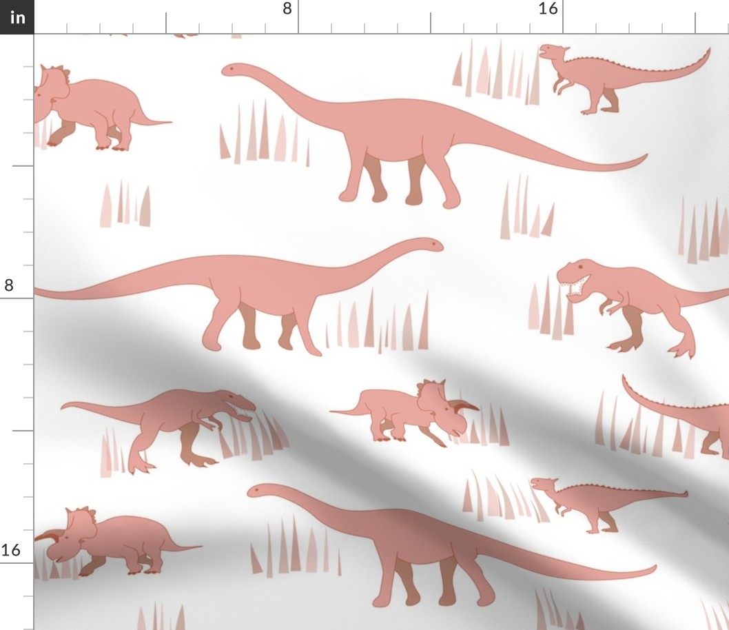 dinosaurs pattern- red-large