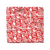 12 fail failure unsuccessful defeated miss flop lose rubber stamp red ink pad white background chop grunge distressed words seal pop art culture vintage retro current affairs strong message statement sign label symbols monochromatic joke gag novelty meme 