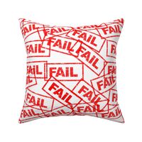 11 fail failure unsuccessful defeated miss flop lose rubber stamp red ink pad white background chop grunge distressed words seal pop art culture vintage retro current affairs strong message statement sign label symbols monochromatic joke gag novelty meme 