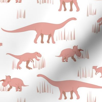 dinosaurs pattern- red-medium