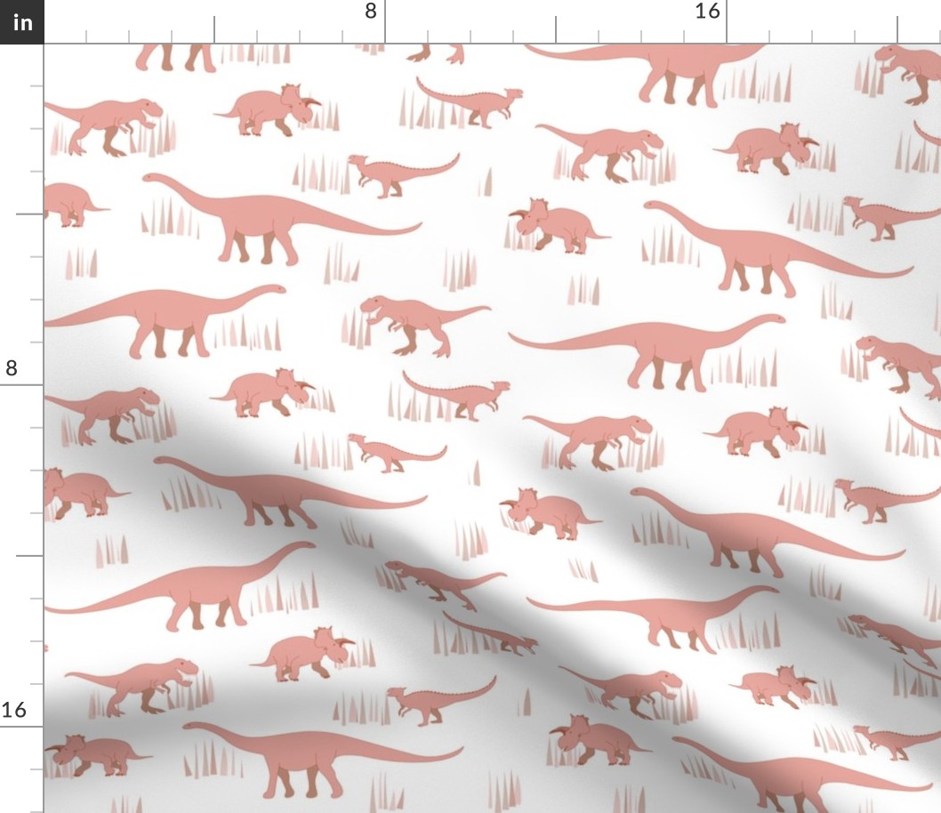 dinosaurs pattern- red-medium