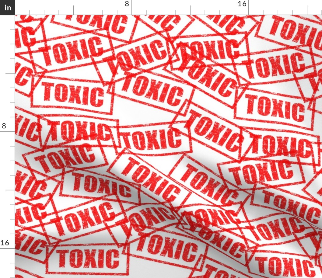 7 toxic dangerous health hazard pollution warning Contamination abusive difficult problematic person rubber stamp red ink pad white background chop grunge distressed words seal pop art culture vintage retro current affairs strong message statement sign la