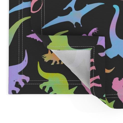 Rainbow Dinosaurs on Dark Grey