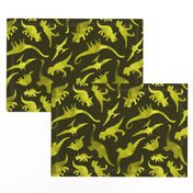 Watercolour Dinosaurs on Moss