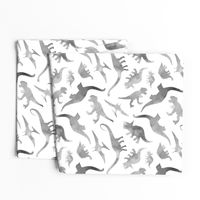 Watercolour Dinosaurs in Grey