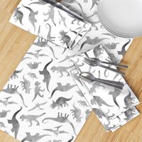 Watercolour Dinosaurs in Grey