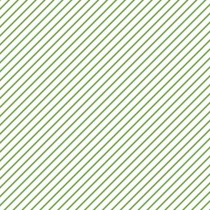 Diagonal Stripes (Merry) Green on White