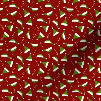 Santa hat print - Red and Green