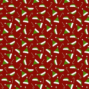 Santa hat print - Red and Green