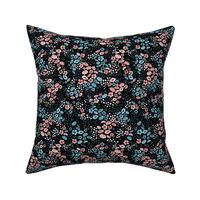 Ditsy Spring Watercolor Flower V.01-Black