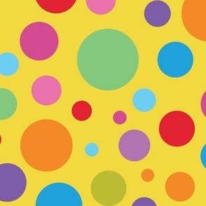 Clown Spots - on yellow - medium scale