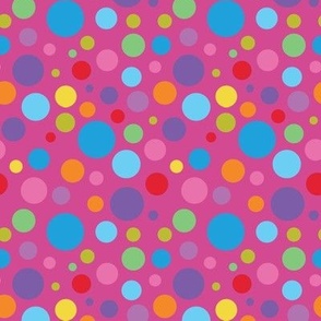 Clown Spots - on deep pink - medium scale