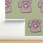 rotary phone in pink