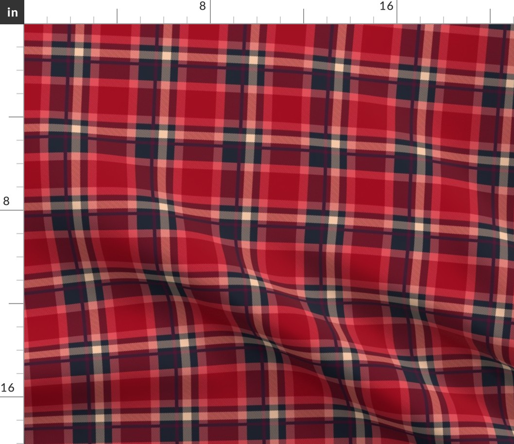 Scarlet and Midnight Blue Plaid V.01