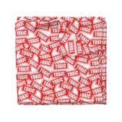 8 toxic dangerous health hazard pollution warning Contamination abusive difficult problematic person rubber stamp red ink pad white background chop grunge distressed words seal pop art culture vintage retro current affairs strong message statement sign la