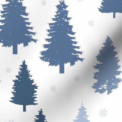 Winter Pattern Pine and Snowflakes