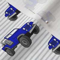 jeeps - royal blue on grey stripes