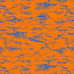 distressed orange and blue