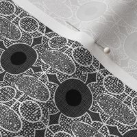 Spots & Medallions - Black on Medium Gray