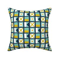 WAVE Nautical flags - navy by Pippa Shaw