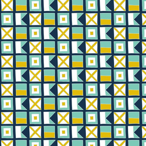 WAVE Nautical flags - navy by Pippa Shaw