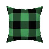 Jumbo Buffalo Plaid (3”) Black + Kelly Green