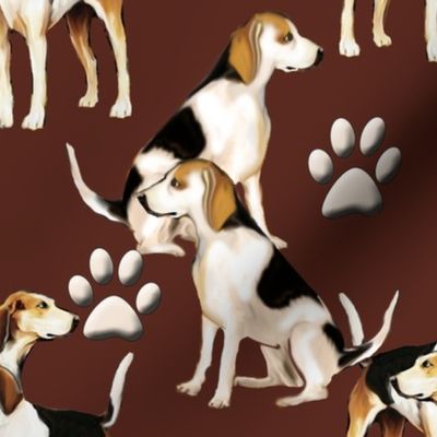 Hound dogs and paw prints