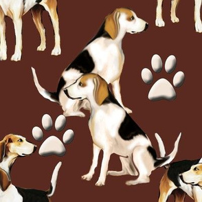 Hound dogs and paw prints