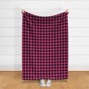 Buffalo Plaid (1.5”) Black + Hot Pink