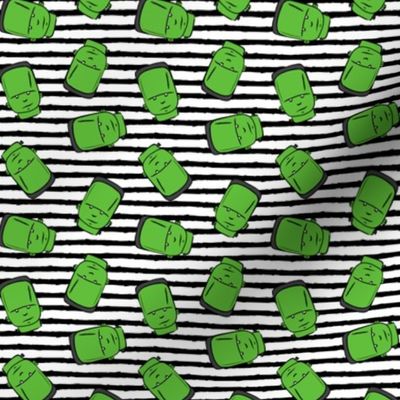 (small scale) frankenstein on stripes toss - halloween fabric C19BS