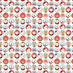 Cute Christmas Character Circles Small