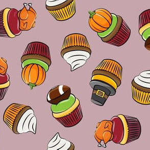Thanksgiving cupcakes - mauve - LAD19