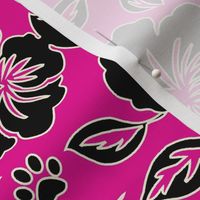 Paw Print Hawaiian Hibiscus - Fuchsia