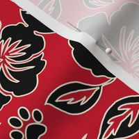 Paw Print Hawaiian Hibiscus - Red