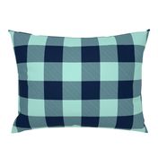 Jumbo Buffalo Plaid (3”) Navy + Mint