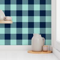 Jumbo Buffalo Plaid (3”) Navy + Mint