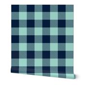 Jumbo Buffalo Plaid (3”) Navy + Mint