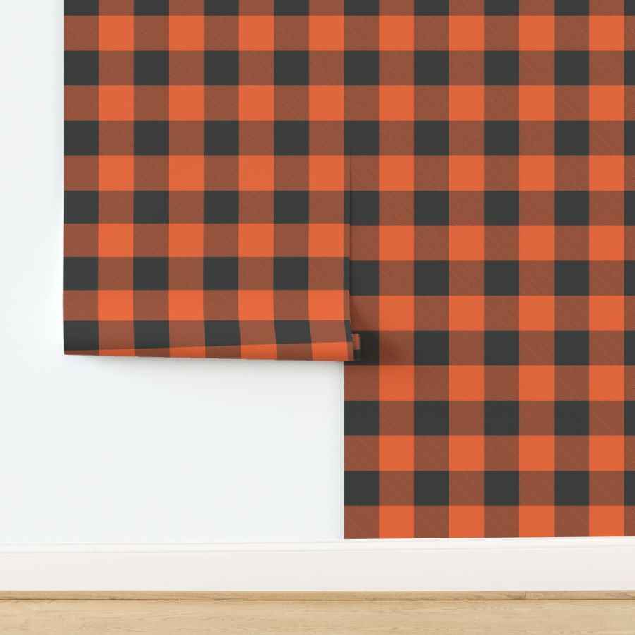 Jumbo Buffalo Plaid (3”) Onyx + Carrot