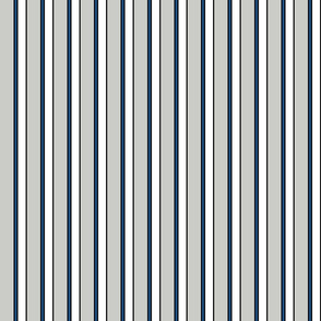 Resort Stripe  (Gray with Blue and White) 1.5inch Repeat, David Rose Designs