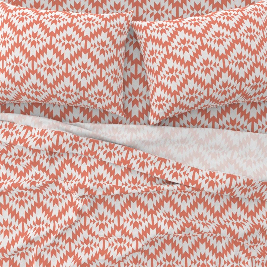 Coral and white Tribal Geo