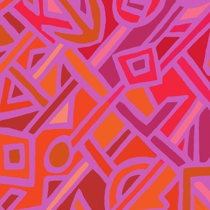 BaKuba Tribal - Pink Orange Magenta