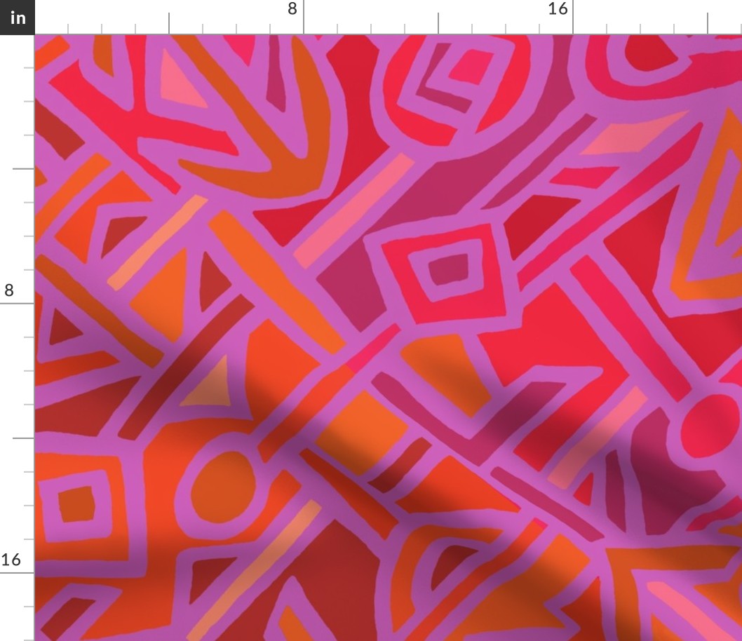 BaKuba Tribal - Pink Orange Magenta