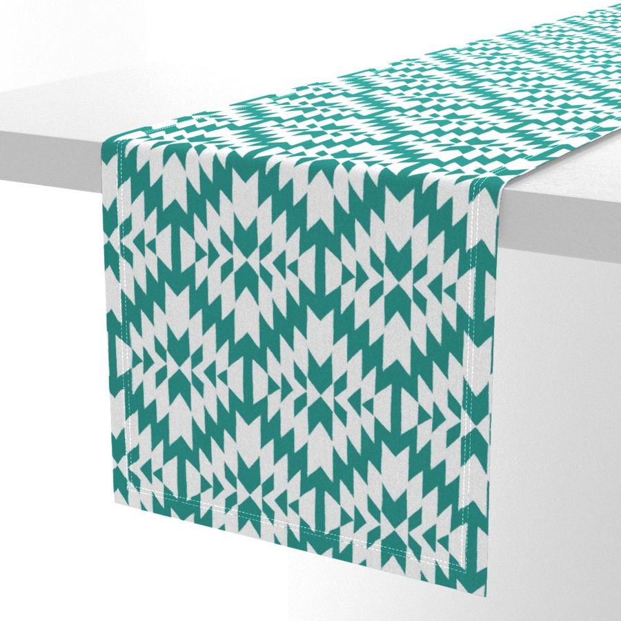 Turquoise and White Tribal Geo