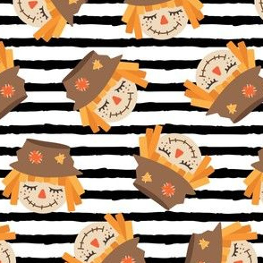 Cute Scarecrows - toss - black stripes - fall - LAD19
